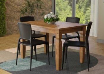 mesa redonda de madeira